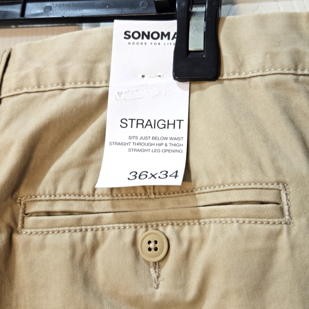 36x34 Sonoma Straight Leg Flat Front Khaki Casual Chino Men Pants Kohls
